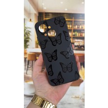 Vip Case Tecno Spark Go1 Uyumlu Siyah Kelebek Desenli Silikon Darbe Emici Klasik Korumalı Rubber Kılıf
