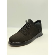 Güven Ayakkabı Dünyası Gerçek Deri Siyah Bağcıklı Erkek Günlük Ayakkabı