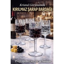 Ztf Global Trade 4 Adet Polikarbon Plastik ,cam Görünümlü, Kırılmaz Şarap Kadehi  -Kafe, Restoran ve Ev Kullanımı - Profesyonel Servis ve Sunum - Restoran ve Otel Tipi Servis Bardağı