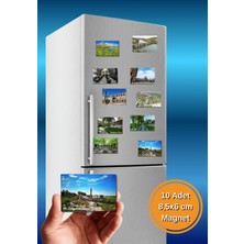 Özbience Diyarbakır Magnet Seti 10'lu, 8,5x6 Cm, Tarihi ve Kültürel Yerler Serisi