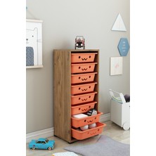 Dekozum Kids 8 Sepetli Gülenyüzlü Oyuncak Dolabı Oyuncak Organizeri Oyuncak Box