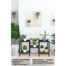 Dekozum Yasemin 5 Raflı Kısa Metal Çiçeklik Saksılık Saksı Standı Dekoratif Saksılık Raf