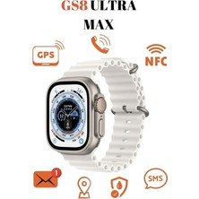 Allians 49MM Çift Kordon Vidalı Gümüş Akıllı Saat, Ultra 8 Max, 2.08" Ekran