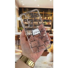 Vip Case Samsung S24 Fe Uyumlu Manycat Desenli Şeffaf Darbe Emici Kamera Korumalı Clear Kılıf