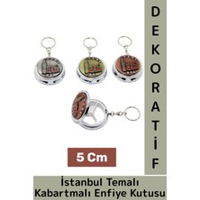 Özbience El Yapımı Istanbul Temalı, 3 Bölmeli Kabartmalı Dekoratif Enfiye Kutusu