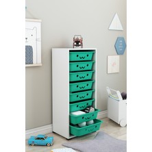 Dekozum Kids 8 Sepetli Gülenyüzlü Oyuncak Dolabı Oyuncak Organizeri Oyuncak Box