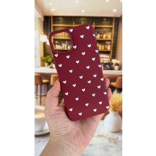 Vip Case iPhone 14 Plus ve 15 Plus Uyumlu Beyaz Kalp Desenli Silikon Darbe Emici Klasik Korumalı Rubber Kılıf