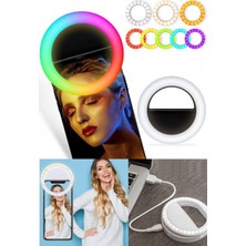 Özbience Rgb Şarjlı Öz Çekim ve Canlı Yayın Işığı, Ayarlanabilir Aynalı