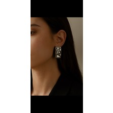 Kokoş Şık ve Modern Çelik Küpe Gümüş Renk