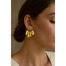 Kokoş Küpe Fiyonk Detay Gold