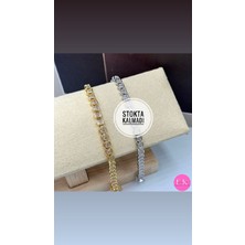 Kokoş Gold Çelik Bileklik Taş Detaylı