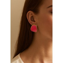 Kokoş Küpe Çelik Pembe Detay