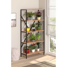 Dekozum 5 Raflı Metal  Çiçeklik Modern Saksı ve Dekoratif Eşya Standı Şık ve Dayanıklı Tasarım 180 cm