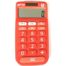 PremiumPort F3047 8 Haneli Kırmızı Hesap Makinesi, Hızlı ve Güvenilir Hesaplama