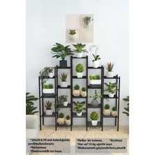 Dekozum Yasemin 18 Raflı Metal Çiçeklik Saksılık Saksı Standı Dekoratif Saksılık Raf