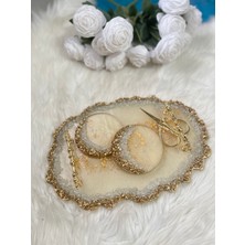 Epoksi Tepsi Gold Detaylı Lüx Nişan Tepsi Seti