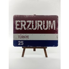 Özbience Erzurum Temalı Retro Ahşap Duvar Posteri – Şehir Hediye Dekorasyonu