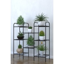 Dekozum 8 Raflı Dekoratif Metal Saksılık, Çiçek Rafı, Çok Amaçlı Raf, Ev ve Bahçe Dekoru