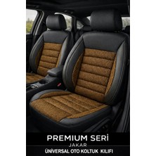 Trobus Nissan Sunny (3/5 Kapı) 1986–1995 Uyumlu Premium Serisi Kahverengi Jakar Oto Koltuk Kılıfı Tam Set (5 Koltuk) | Airbag, Kolçak, 2+1, Cepli, 3 Katman