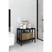 Dekozum Scaffale 2 Banyo Rafı, Plastik Kitaplık, 2 Raflı Organizer, Banyo Rafı, Bahçe Balkon Organizeri