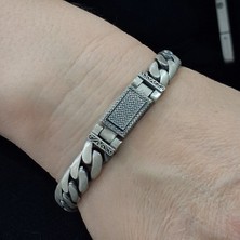 Bir Gümüş Aşkı Yeni Model Gurmet Model Kutu Kilitli Gümüş Erkek Bileklik 9 mm