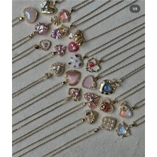 Kokoş Çelik Kolye Pembe ve Yıldız Detay