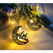 Özbience Eid Mubarak Bayramlar Işıklı Dekoratif Zincir, Renkli ve Şık Atmosfer