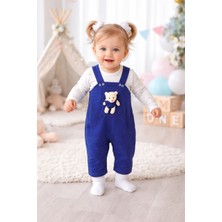 Babies Kız Bebek Ayıcık Cepli Salopet Tulum – Yumuşak Pamuklu, Günlük ve Özel Gün Kullanımı (3 Ay 6 Ay 9 Ay)