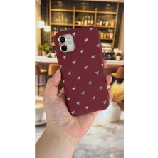 Vip Case Iphone 11 Uyumlu Beyaz Fiyonk Desenli Silikon Darbe Emici Klasik Korumalı Rubber Kılıf
