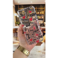 Vip Case Realme C21Y Uyumlu Love Yazı Desenli Şeffaf Darbe Emici Kamera Korumalı Clear Kılıf
