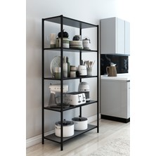 Dekozum Stark Mutfak Rafı Mutfak Kiler Çok Amaçlı Raf Mikrodalga Rafı 150 cm Antrasit