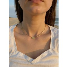 Ezgiarslanatalier Çelik Gold Yazılı Choker