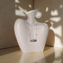 Ezgiarslanatalier Çelik Gümüş Taşlı Marka Kolye