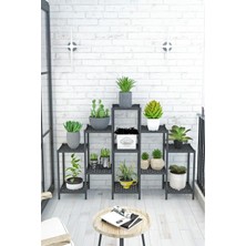 Dekozum 11 Raflı Merdiven Çiçeklik Saksılık Rafı Dekoratif Saksı Çiçek Standı