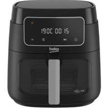 Beko Yüksek Kapasiteli Airfryer, 7.6 Lt, Cam Sepet, 1750 W, LED Ekran, Siyah