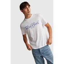 United Colors Of Benetton Mix Erkek ERK_%100 Pamuk Önü Logo Baskılı Relax Fit T-Shirt Model Kodu: ( 3I1XU1096920)