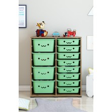 Dekozum Kids 12 Sepetli Oyuncak Dolabı Oyuncak Kutusu Oyuncak Organizeri Box