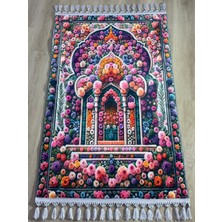 Dokuma Taban Örgü Püsküleri ve Ipek Kadar Yumuşak Yüzeyiyle Bambu Seccade Namazlık 80X125 cm