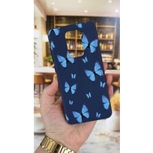 Vip Case Redmi Note 9 Uyumlu Mavi Kelebek Desenli Silikon Darbe Emici Klasik Korumalı Rubber Kılıf