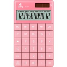 PremiumPort Orta Boy Pembe Dijital Hesap Makinesi, 12 Hane, Masaüstü Kullanım