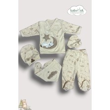 Babymet %100 Organik Pamuk 5 Parça Yenidoğan Hastane Çıkış Seti – Uykucu Ayıcık Nakışlı Doğal