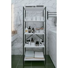 Dekozum Banyo Dolabı Banyo Düzenleyici Modern Banyo Rafı 5 Raflı Dekoratif Raf 180 cm