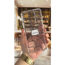 Vip Case Xiaomi Redmi Note 13 Pro 5g Uyumlu Manycat Desenli Şeffaf Darbe Emici Kamera Korumalı Clear Kılıf