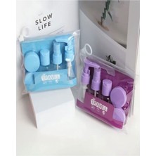 Özbience Renkli Kapaklı 6 Parça Seyahat Şişe Seti, Taşıma ve Saklama Için Ideal