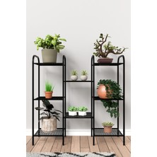 Dekozum Metal Çiçeklik ve Saksı Standı 8 Raflı Bitki Rafı, Bahçe ve Balkon Için Modern Saksılık Dolap