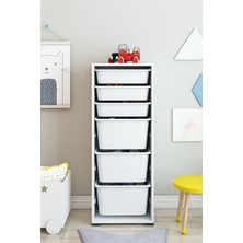 Dekozum Kids 6 Sepetli Oyuncak Dolabı Oyuncak Box Oyuncak Saklama Kutusu