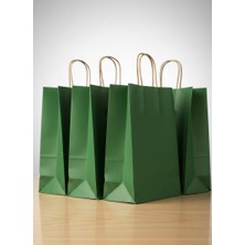 e ERTA Yeşil Renkli Kraft Çanta 25X31 cm -25 Adet- Hediye Poşeti , Hediye Paketi Kraft Kağıt Çanta