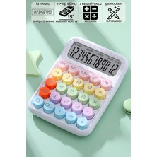PremiumPort Mekanik Tuşlu 12 Haneli Büyük Ekranlı Çok Fonksiyonlu Hesap Makinesi
