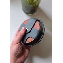 Derigami 5’li El Yapımı Deri Bardak Altlığı, Yuvarlak Içecek Altlığı, Rustik Masa Dekoru, Erkekler Için Şık Hediye