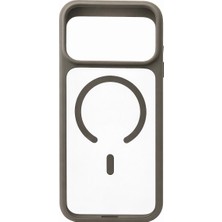 Otto Tech Premium Renkli Magsafe Kılıf iPhone 17 Pro Max Şeffaf-Gri